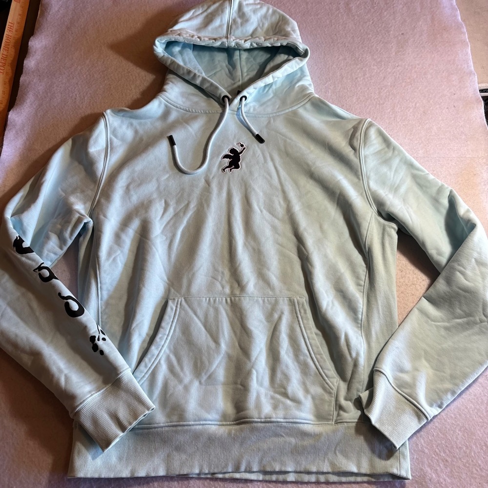 Nectar Hard Seltzer Light‎ Blue Cherub Graphic Hoodie Sweatshirt Men's Size L